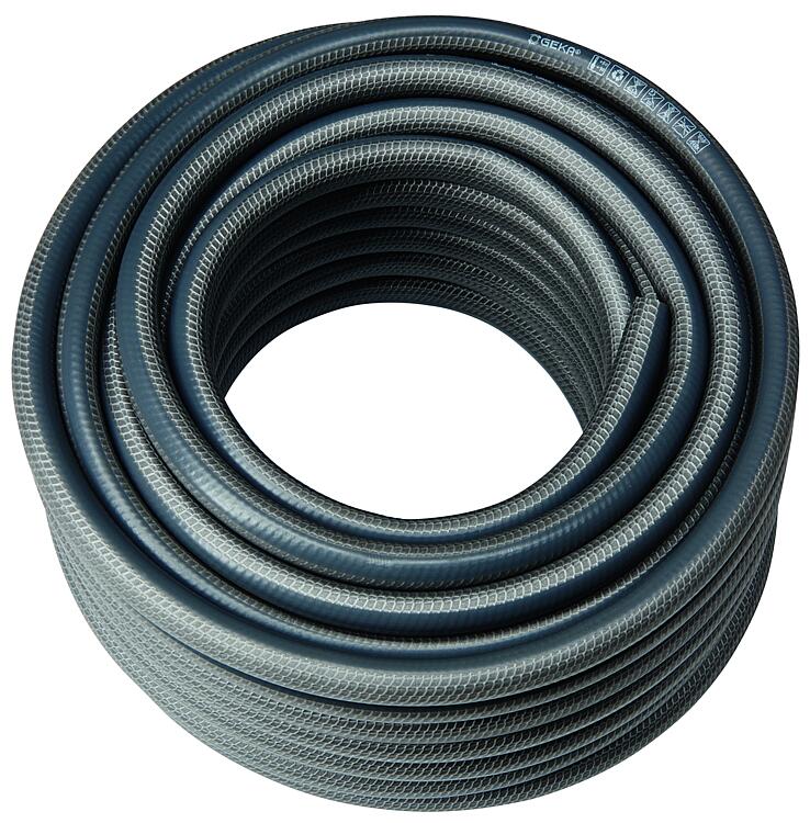 Wasserschlauch Geka plus "110"1"-25mm,25m PVC 5-lagig grau-dkl.-grau Wasserschlauch Geka plus "110"1"-25mm,25m PVC 5-lagig grau-dkl.-grau