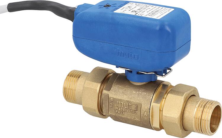 Elektrokugelhahn MUT TMO XL 2-Wege, SPST Ansteuerung 230 V, DN 25(1") AG, mit Verschr. Elektrokugelhahn MUT TMO XL 2-Wege, SPST Ansteuerung 230 V, DN 25(1") AG, mit Verschr.