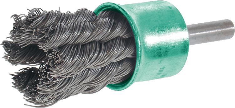 Pinselbürste gezopft Edelstahldraht 0,25 mm 22 mm, Schaft 6,0 mm