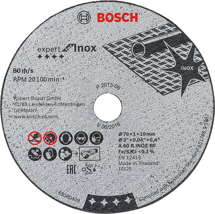 Trennscheibe Bosch für Edelstahl d=76mm, VPE = 5 Stück Trennscheibe Bosch für Edelstahl d=76mm, VPE = 5 Stück