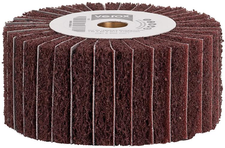 Vliesfächerwalze verox® komb. mit SL M 14 Innen-Gewinde 110x50xM14 Körnung Vliesfächerwalze verox® komb. mit SL M 14 Innen-Gewinde 110x50xM14 Körnung