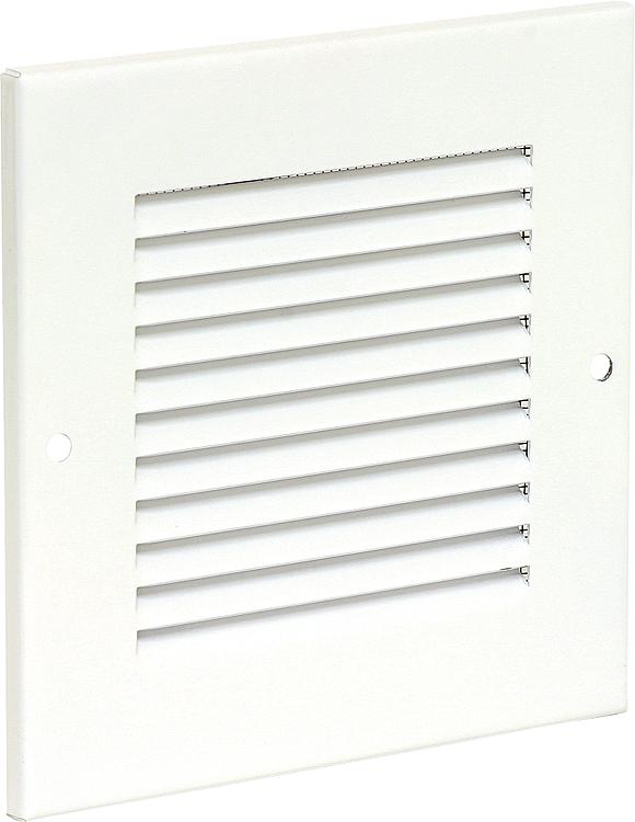 Wetterschutzgitter weiß lackiert H/B: 138 x 138 mm Metall m.Insektenschutz u.Bef