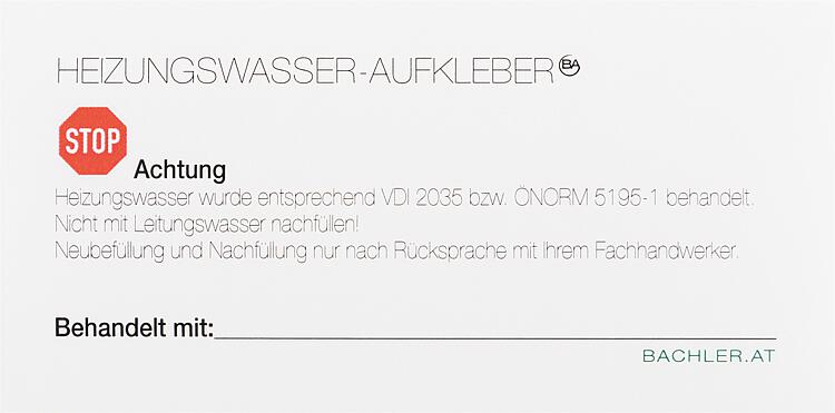 Hinweisplakette Heizungswasser, 100 x 50 mm, 25 Stück Hinweisplakette Heizungswasser, 100 x 50 mm, 25 Stück