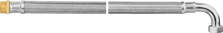 Panzerschläuche KTW-A mit Edelstahlumflechtung L=500mm 1" IGÜ-Bogen x AG