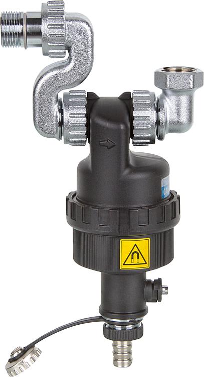 Schlammabscheider DIRTMAGSLIM mit Magnet Typ 545105 DN20 (3/4")AG x IG Excenterv Schlammabscheider DIRTMAGSLIM mit Magnet Typ 545105 DN20 (3/4")AG x IG Excenterv