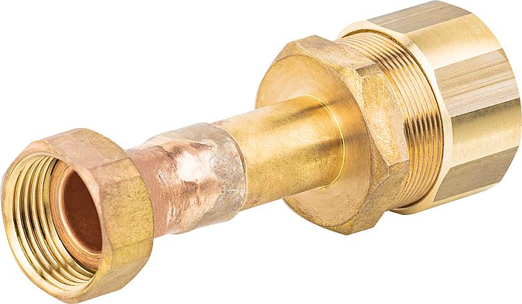 Verschraubung für Spiralrohr DN25x1" IG-ÜWM, Messing, mit Graphit Hochtemperatur Verschraubung für Spiralrohr DN25x1" IG-ÜWM, Messing, mit Graphit Hochtemperatur