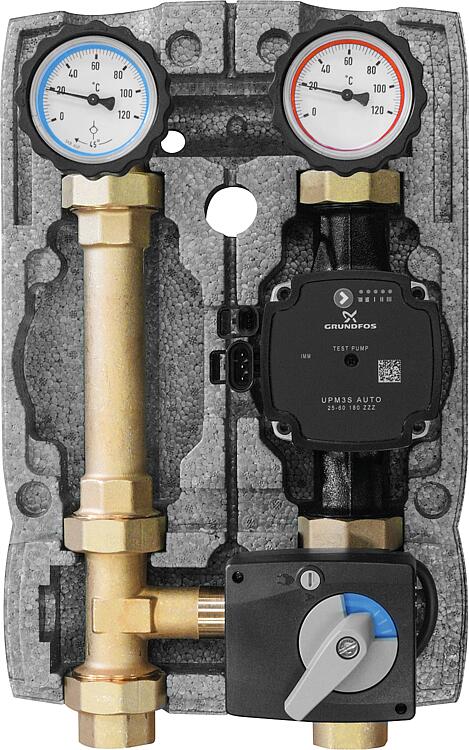 Heizkreisset Easyflow DN25 (1") mit 3-Wege-Mischer und Mischermotor, Pumpe Grundfos UPM3S AUTO 25-60 Heizkreisset Easyflow DN25 (1") mit 3-Wege-Mischer und Mischermotor, Pumpe Grundfos UPM3S AUTO 25-60