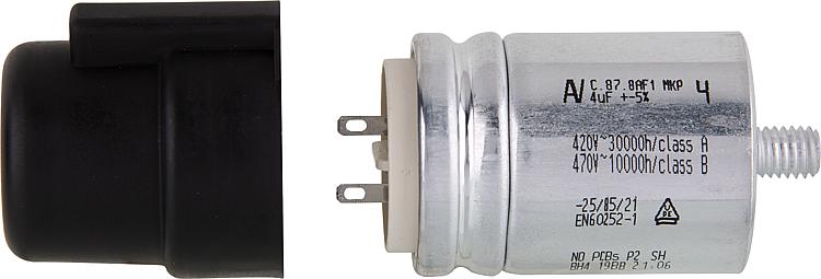 Kondensator 4 uF für AEG-Motor 1001191 ersetzt 4128 z.B. Buderus Ölbrenner Kondensator 4 uF für AEG-Motor 1001191 ersetzt 4128 z.B. Buderus Ölbrenner