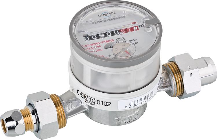 Eckventilzähler warm Q3=2,5 (QN 1,5m /h) Baul. 80mm DN20 Inkl. Beglaubigungsgebü Eckventilzähler warm Q3=2,5 (QN 1,5m /h) Baul. 80mm DN20 Inkl. Beglaubigungsgebü