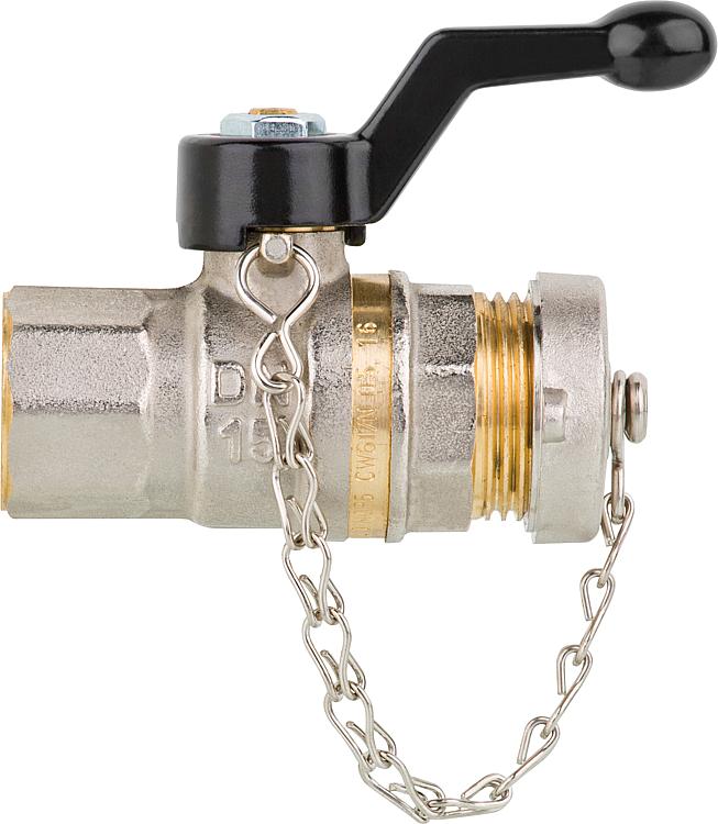 Kugelhahn Tappy Verschluss mit kleinem Alu-Handhebel 1/2" PN40, DN15 1/2" IG Kugelhahn Tappy Verschluss mit kleinem Alu-Handhebel 1/2" PN40, DN15 1/2" IG