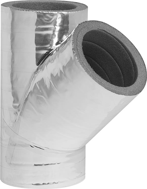 Dämmabzweig 45 , DN125 mit Alubeschichtung, 20mm Wandstärke Dämmabzweig 45 , DN125 mit Alubeschichtung, 20mm Wandstärke