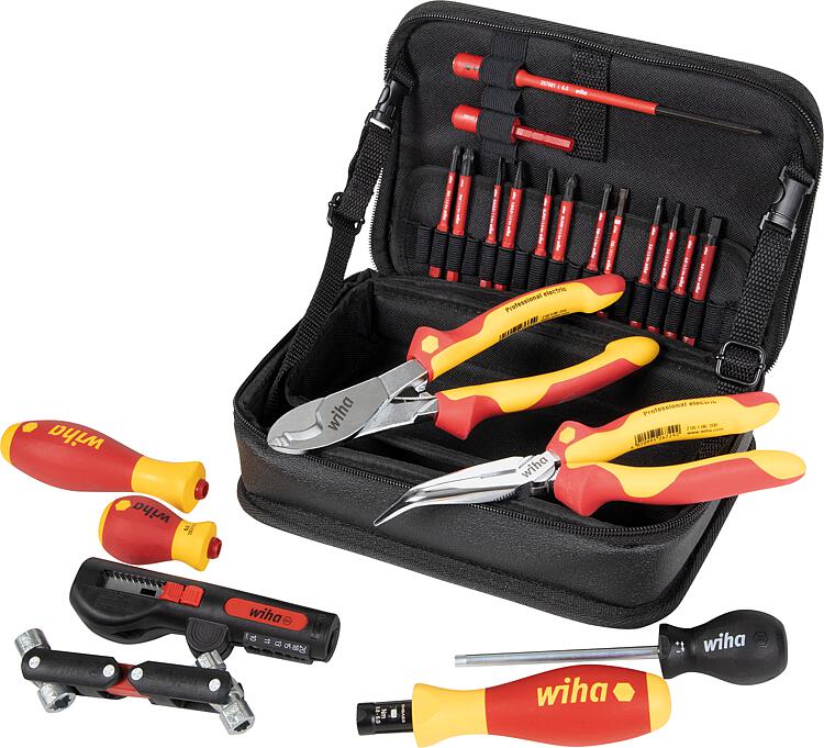 Werkzeug-Set Wiha® für Elektroinstallation, 23-teilig, inkl. Multifunktionstasche Werkzeug-Set Wiha® für Elektroinstallation, 23-teilig, inkl. Multifunktionstasche