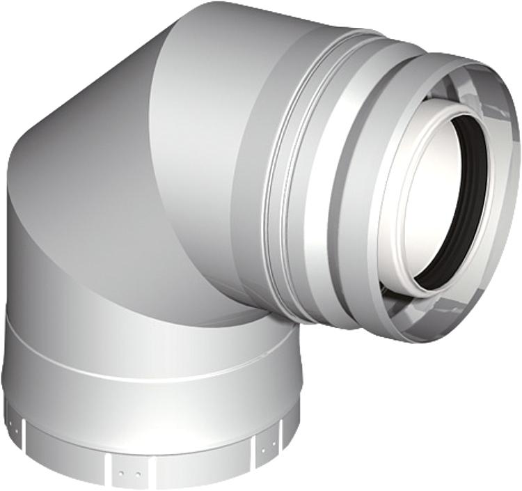 Kunststoff-Abgassystem Bogen 87 , inkl.Klemmband DN 80/125 Kunststoff-Abgassystem Bogen 87 , inkl.Klemmband DN 80/125