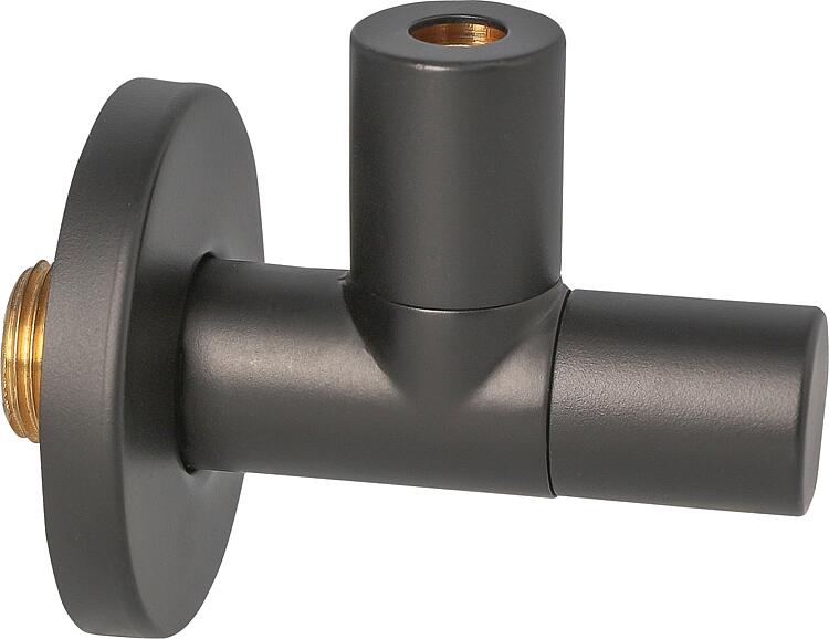 Design-Eckventil DN15 (1/2") Farbe: schwarz matt Ø10mm Design-Eckventil DN15 (1/2") Farbe: schwarz matt Ø10mm