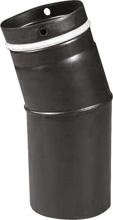 Pellet-Abgasbogen 45°, Ø 80mm, Schwarz emailliert Pellet-Abgasbogen 45°, Ø 80mm, Schwarz emailliert