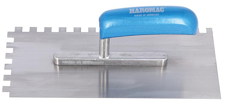 Glättekelle HAROMAC 10x10 gezahnt 280mm rostfrei blaues Heft