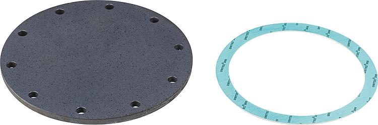 Blindflansch emailliert mit Dichtung, für Speicher mit 260mm Revisionsflansch Blindflansch emailliert mit Dichtung, für Speicher mit 260mm Revisionsflansch