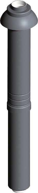 Kunststoff-Abgassystem Dachhochführung,Edelstahl, Lge. über Dach 650mm - DN 80/1 Kunststoff-Abgassystem Dachhochführung,Edelstahl, Lge. über Dach 650mm - DN 80/1