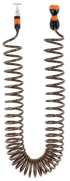 Spiralschlauch-Set 15m mit Multifunktionsbrause und Hahnstück DN20 (3/4") Spiralschlauch-Set 15m mit Multifunktionsbrause und Hahnstück DN20 (3/4")