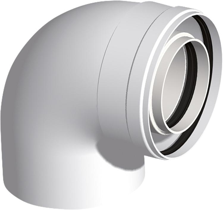 Kunststoff-Abgassystem Bogen 87  - DN 60/100 Kunststoff-Abgassystem Bogen 87  - DN 60/100