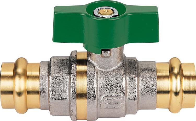 Messingkugelhahn Press Fitting mit Flügelgriff 15 x 15 Messingkugelhahn Press Fitting mit Flügelgriff 15 x 15