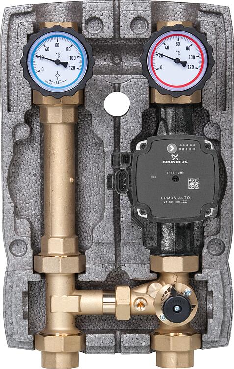 Heizkreisset Easyflow DN25 (1") mit 3-Wege-Mischer ohne Mischermotor, Pumpe Grundfos UPM3S AUTO 25-60 Heizkreisset Easyflow DN25 (1") mit 3-Wege-Mischer ohne Mischermotor, Pumpe Grundfos UPM3S AUTO 25-60