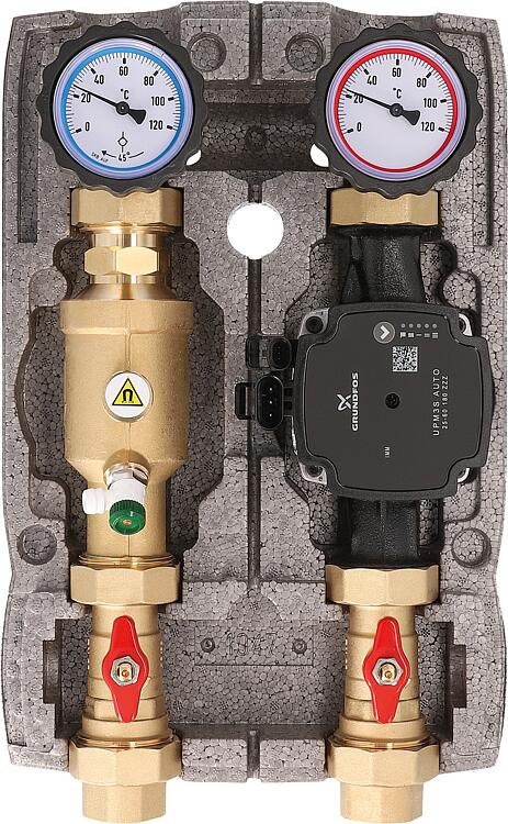 Heizkreisset Easyflow DN25(1") ungemischt mit Magnetitabschneider, Pumpe Grundfos UPM3S AUTO 25-60