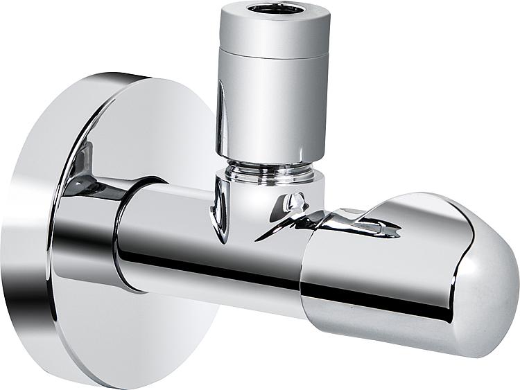 Eckventil Serie Linea 1/2" x 3/8" mit Rosette Eckventil Serie Linea 1/2" x 3/8" mit Rosette