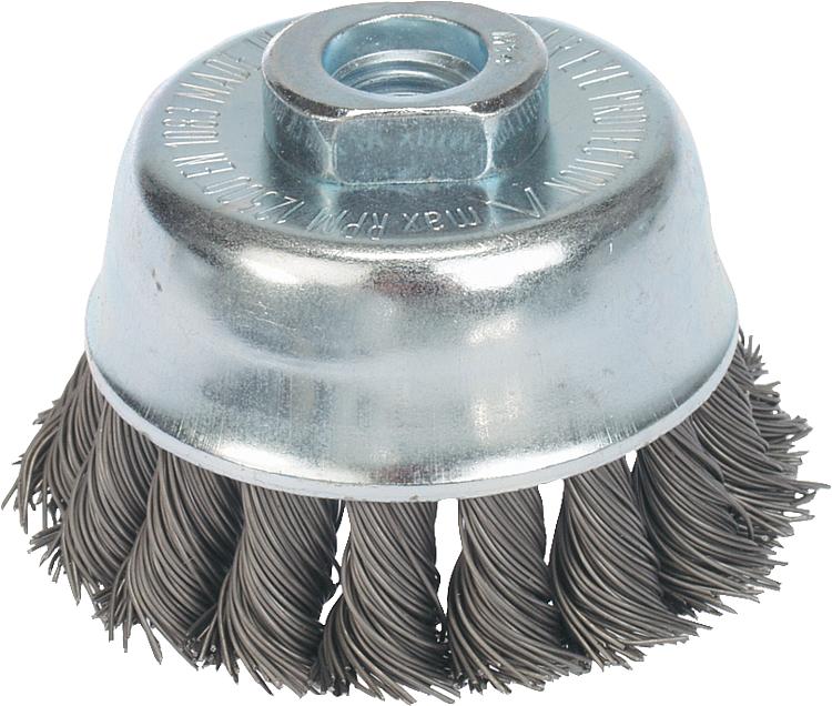 Zopftopfbürsten Ø 90 mm ohne Stützring, Stahldraht 0,5 mm, Gewindeaufnahme M 14 Zopftopfbürsten Ø 90 mm ohne Stützring, Stahldraht 0,5 mm, Gewindeaufnahme M 14