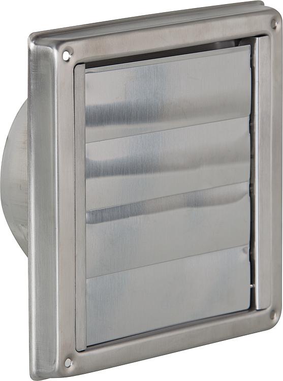 Aussenverschlussklappe V2A mit selbstschließenden Lamellen Anschl. 100mm, Auße Aussenverschlussklappe V2A mit selbstschließenden Lamellen Anschl. 100mm, Auße