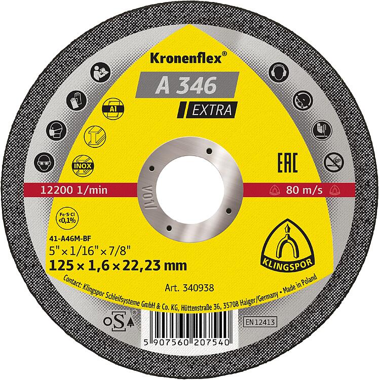 Trennscheibe KLINGSPOR A 346 EXTRA 115 x 1,6 x 22,23 mm, gerade