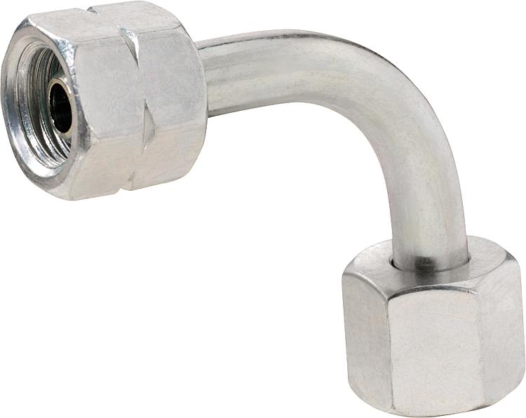 Verbindungsstück V6 G1/4 LH-ÜM x RST 8 90°-Bogen mit Mutter und Schneidring