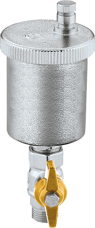 Solar-Schnellentlüfter Typ 250, DN10(3/8") AG mit Absperrkugelhahn, Messing verc Solar-Schnellentlüfter Typ 250, DN10(3/8") AG mit Absperrkugelhahn, Messing verc