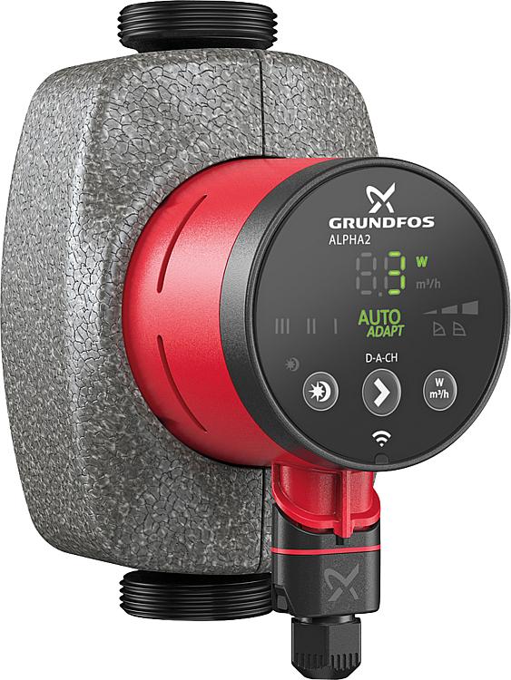 Umwälzpumpe Grundfos Alpha 2 25-80N,DN25(1"), PN10, 230V, Baulänge 130mm Umwälzpumpe Grundfos Alpha 2 25-80N,DN25(1"), PN10, 230V, Baulänge 130mm