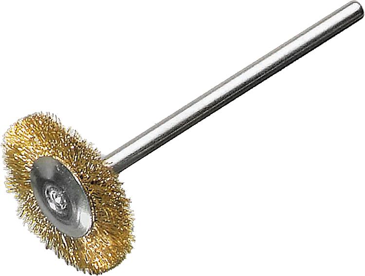 Rundbürste Ø 22 mm mit 3,0 mm Schaft, Messing 0,1 mm
