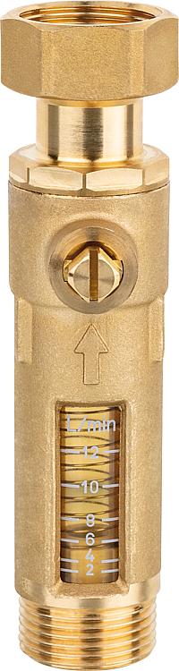 Durchflussmesser Außengewinde 3/4" x ÜM3/4" Durchflussmenge 2-12 l/min Durchflussmesser Außengewinde 3/4" x ÜM3/4" Durchflussmenge 2-12 l/min