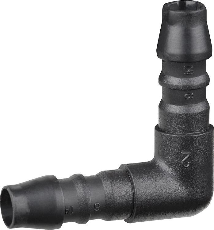 Bogen 90 Kunststoff außen 6 mm, VPE = 5 Stück Bogen 90 Kunststoff außen 6 mm, VPE = 5 Stück