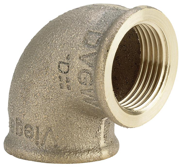Rotguss-Gewindefitting Winkel 90 , reduziert Typ 3090, 1"x3/4" (I/I)