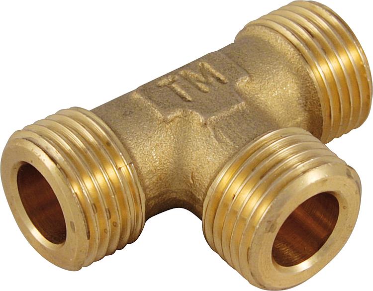 Gewindefitting messing T-Stück AG flachdichtend DN20(3/4'''') x DN15(1/2") x DN Gewindefitting messing T-Stück AG flachdichtend DN20(3/4'''') x DN15(1/2") x DN