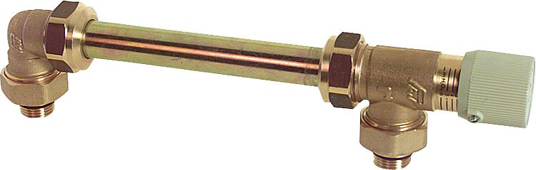 PAW-Überströmset ÜS DN 3/4" mit Anschlussverschrau- bung 2x 1/2", A=125 für HKS-