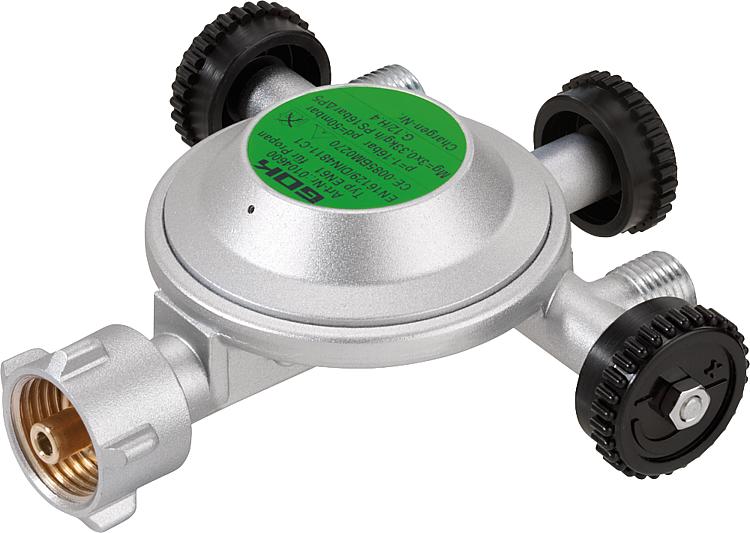 Regler Gas 1 kg/h 50 mbar PN 16 KLF x 2 Abg. G1/4 LH-KN gebördelt