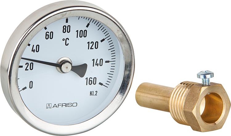 Bimetall-Thermometer Solar BiTh 63 0/160 C 45 mm 1/2" AX Kl. 2 schwarz Bimetall-Thermometer Solar BiTh 63 0/160 C 45 mm 1/2" AX Kl. 2 schwarz