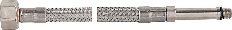 Verbindungsschlauch flexibel 3/8" Ü-Wurfmutter x M 8, KTW-A 350 mm, langer Gewin Verbindungsschlauch flexibel 3/8" Ü-Wurfmutter x M 8, KTW-A 350 mm, langer Gewin