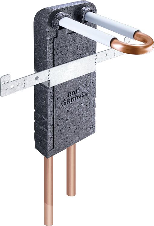 Wandbox aus EPP mit Rohrbogeneinheit aus Kupfer-Rohr 15x1,0mm, in L-Form inkl. I