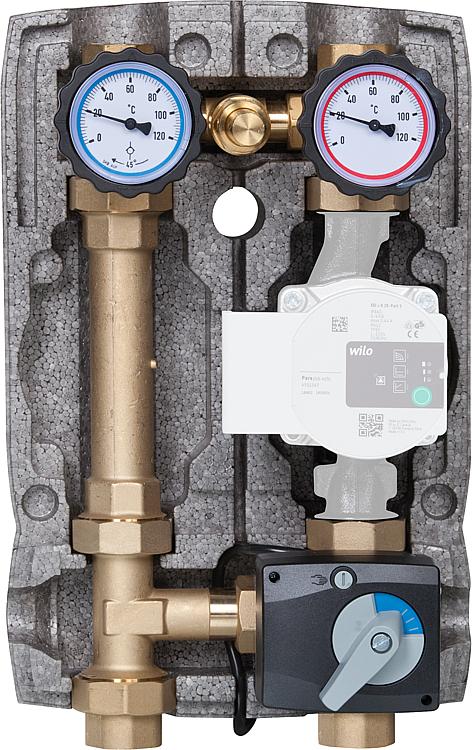 Heizkreisset Easyflow DN25 R1" mit Isolierung 3-Wege- Mischer und Überströmventi Heizkreisset Easyflow DN25 R1" mit Isolierung 3-Wege- Mischer und Überströmventi