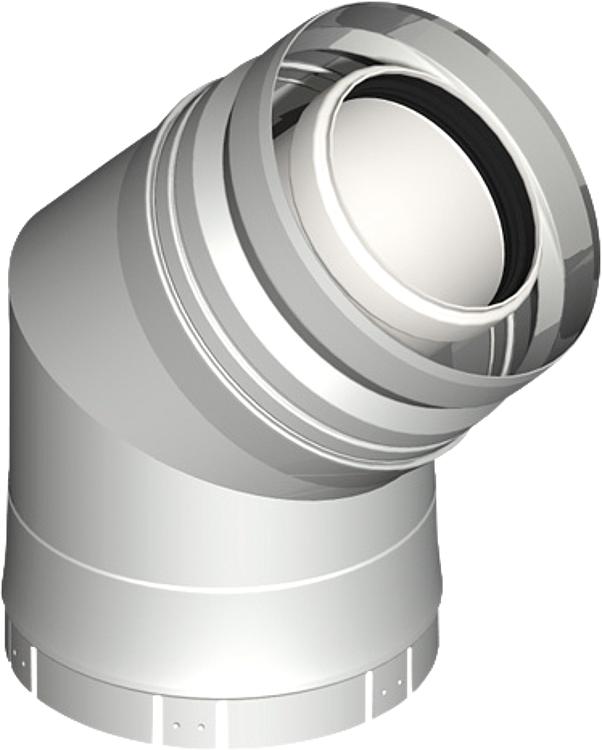 Kunststoff-Abgassystem Bogen 45  - DN 080/125