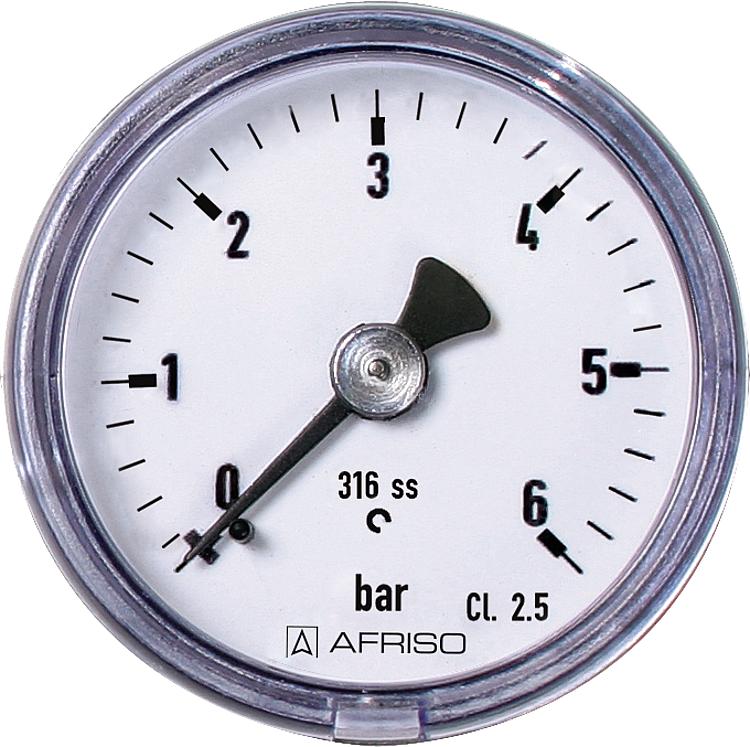 Manometer Edelstahl 0-16 bar 40mm, axial 1/8"