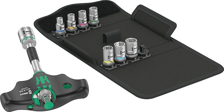 Quergriff-Adapterschraubendreher-Set WERA Kraftform Kompakt 400 RA Set 2 für 1/4" Steckschlüsseleinsätze, 10-teilig