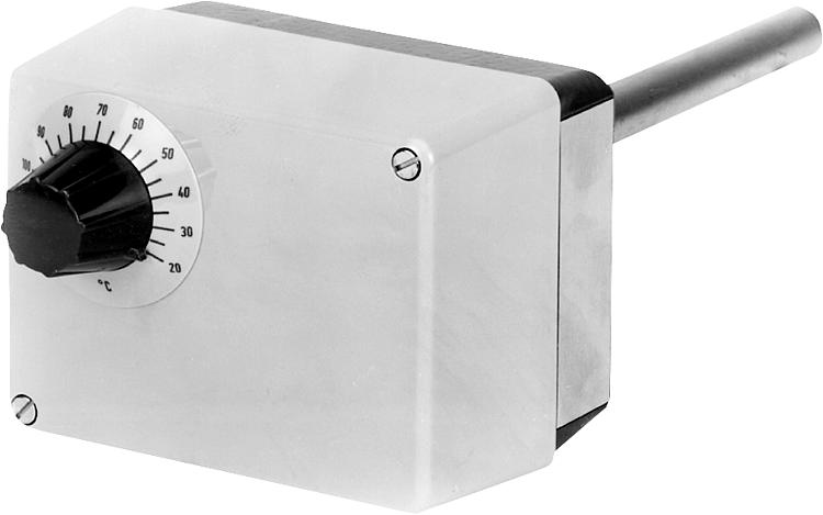 Aufbau-Thermostat ATHs-120 230 V., Regelbereich 20-120  Tauchrohr 15 x 150 mm Cu