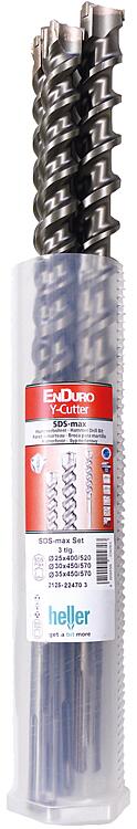Hammerbohrer-Set HELLER ENDURO Y-CUTTER 3-teilig SDS-Max Ø 25, 30 und 35 mm